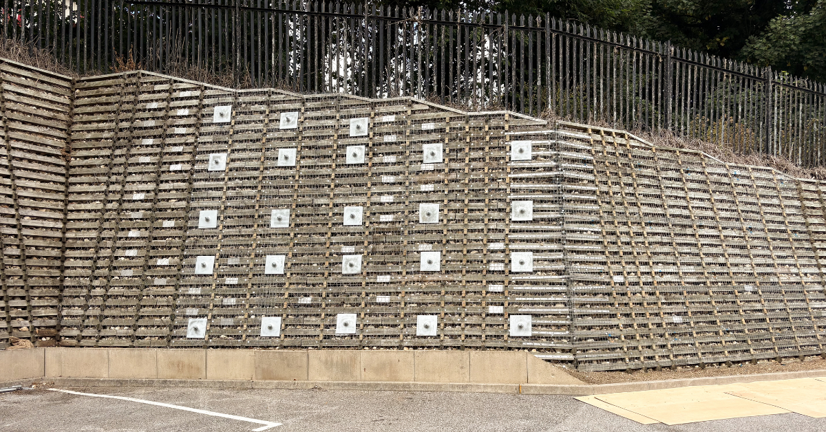 Oakwell House Timber Crib Retaining Wall